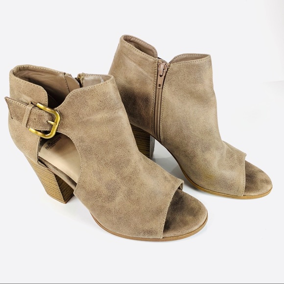 Fergalicious Shoes - Fergalicious Revenge Booties PeepToe Brown Size 10